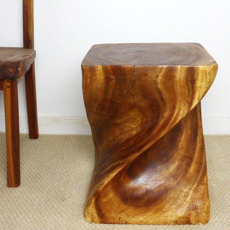 Handmade Wood Big Twist Coffee Table (Thailand) - 16" x 16" x 20"