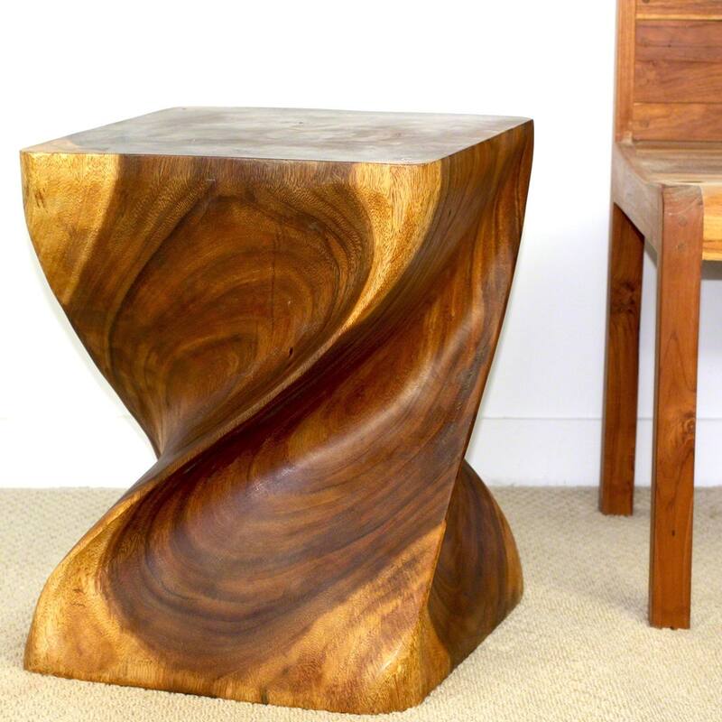Handmade Wood Big Twist Coffee Table (Thailand) - 16" x 16" x 20"