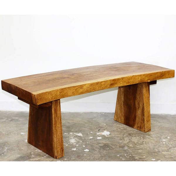 Shop Handmade Wood Natural Edge Bench Thailand 48 X 20 X 18