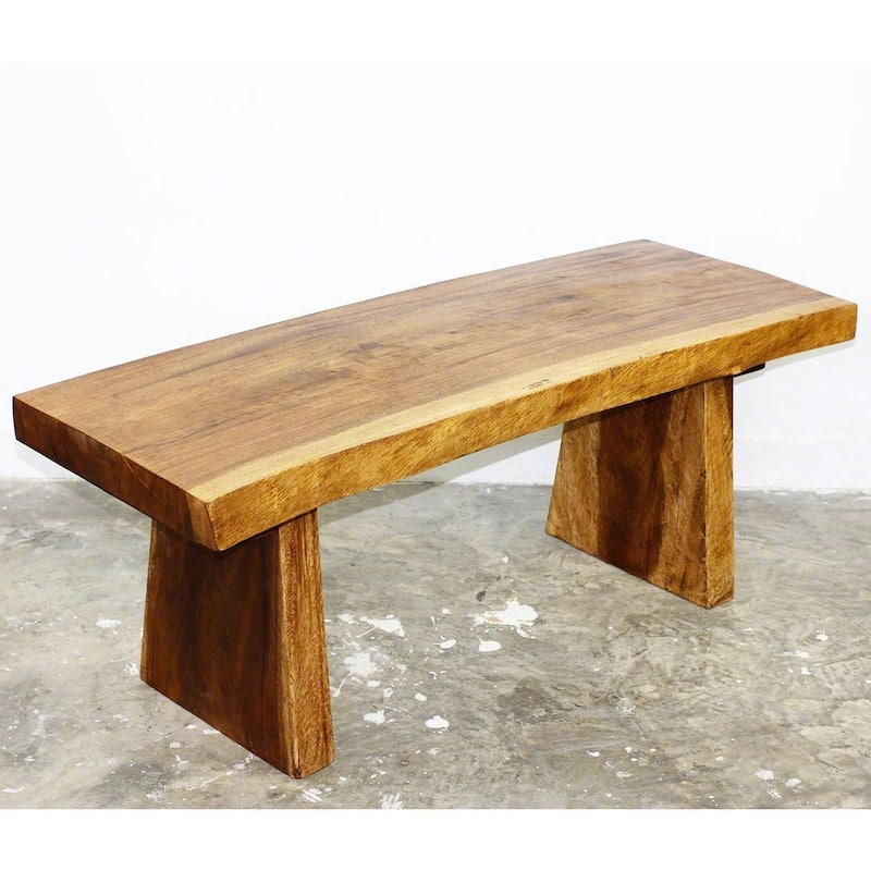 Haussmann® Wood Natural Edge Bench 48 in x 18 x 18 in H KD Walnut Oil - 48" x 20" x 18"