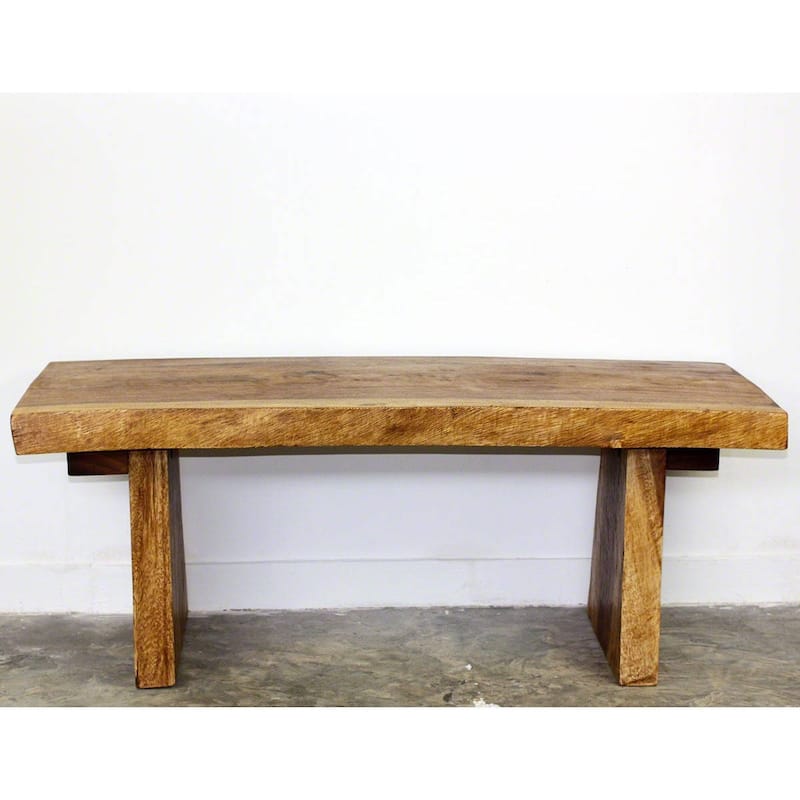 Haussmann® Wood Natural Edge Bench 48 in x 18 x 18 in H KD Walnut Oil - 48" x 20" x 18"