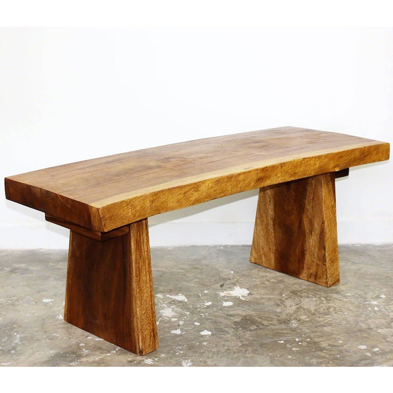 Haussmann® Wood Natural Edge Bench 48 in x 18 x 18 in H KD Walnut Oil - 48" x 20" x 18"