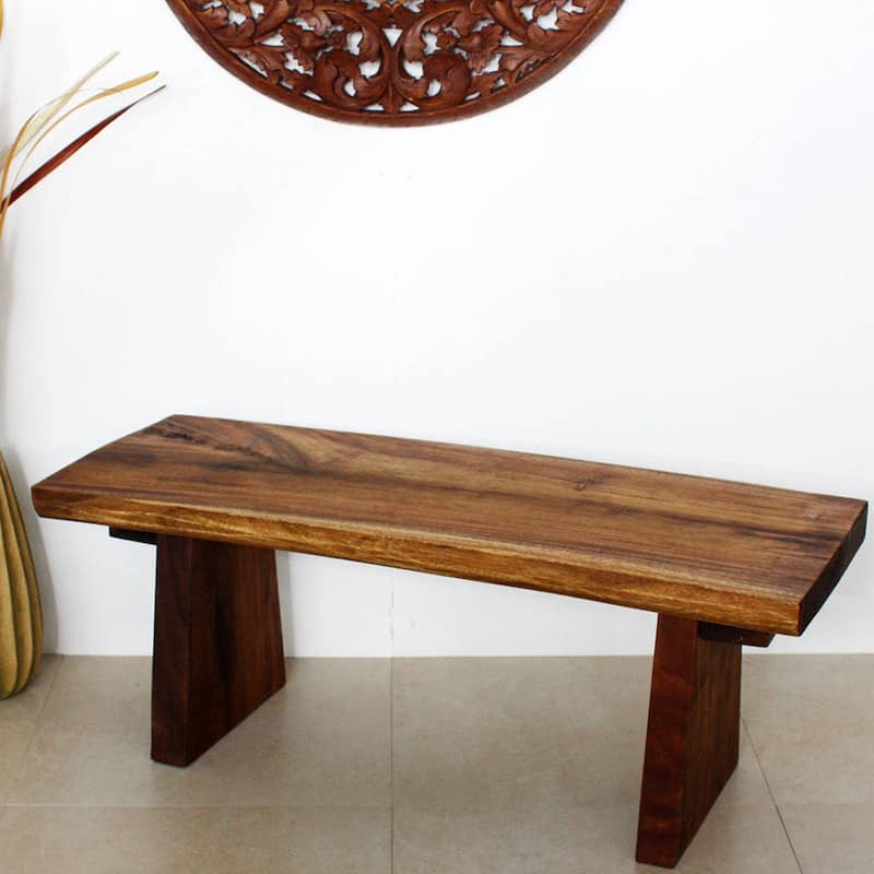 Haussmann® Wood Natural Edge Bench 48 in x 18 x 18 in H KD Walnut Oil - 48" x 20" x 18"