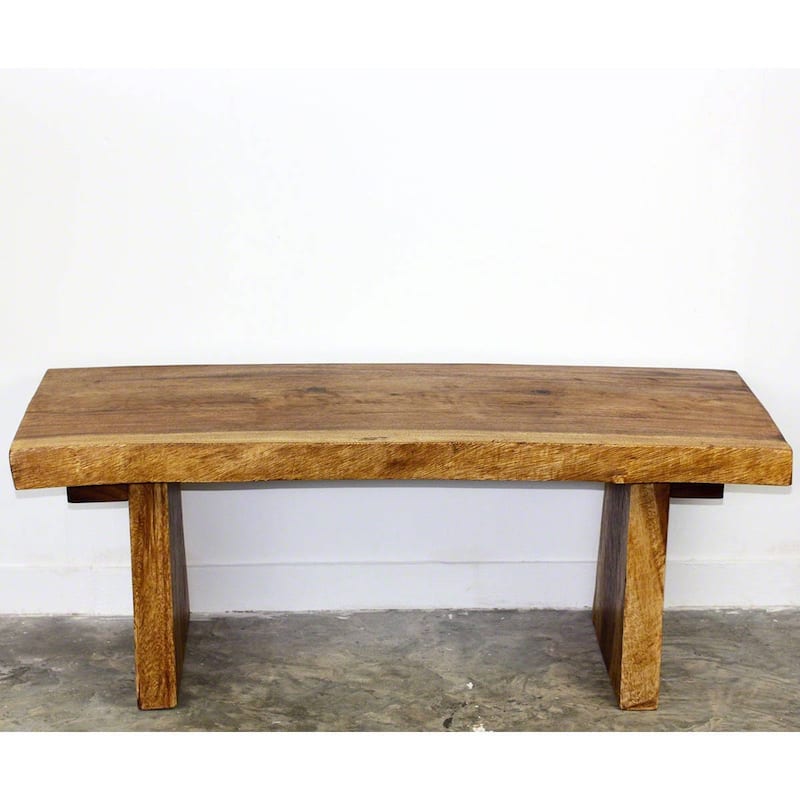 Haussmann® Wood Natural Edge Bench 48 in x 18 x 18 in H KD Walnut Oil - 48" x 20" x 18"