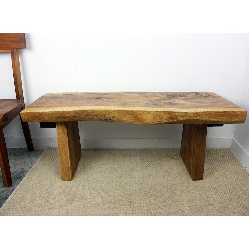 Haussmann® Wood Natural Edge Bench 48 in x 18 x 18 in H KD Walnut Oil - 48" x 20" x 18"