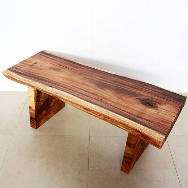 Shop Hand Carved Wooden Natural Tung Oil Edge Bench Thailand