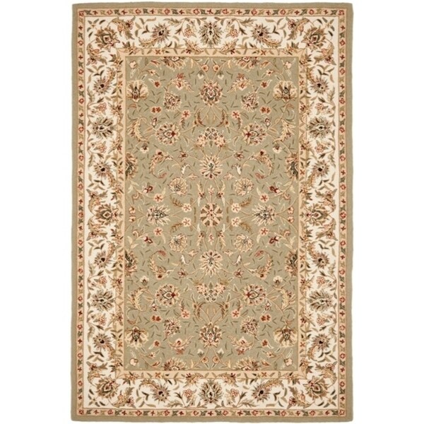 Safavieh Hand-hooked Chelsea Tabriz Sage/ Ivory Wool Rug - 7'9" x 9'9"