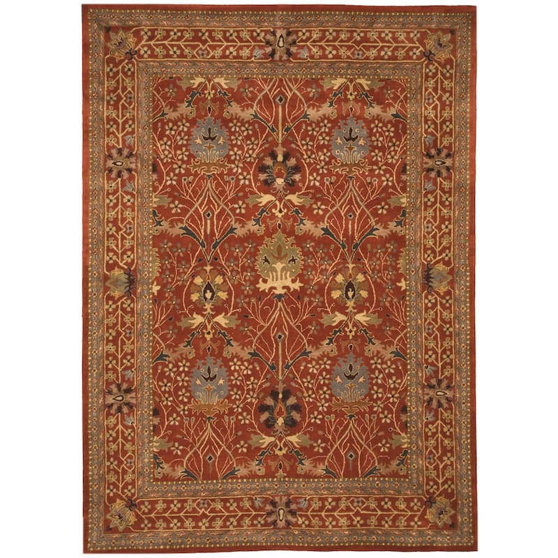 Home Decor Rust Hand-Tufted Wool Morris Rug by EORC Luxurious and Elegant Area Rug for Adding Warmth and Timeless Charm to You