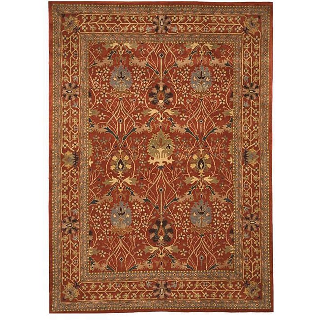 Hand tufted Morris Rust Oriental Wool Rug (89 X 119)