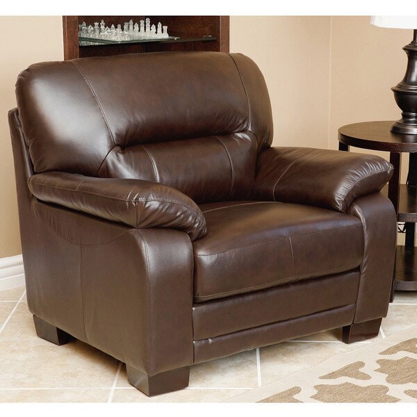 ABBYSON LIVING Richfield Premium Top grain Leather Armchair and