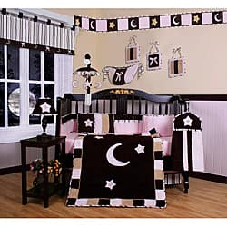 Shop Pink Moon And Star 13 Piece Crib Bedding Set Overstock