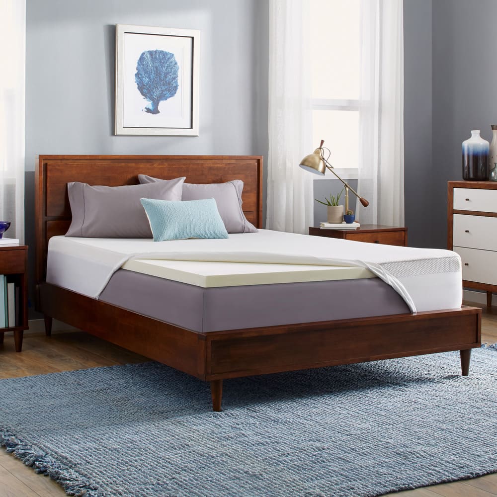 Slumber Solutions 2-inch Memory Foam Mattress Topper with Waterproof Cover