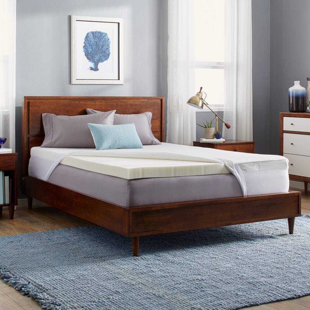 Slumber Solutions 3-inch Memory Foam Mattress Topper with Waterproof Cover