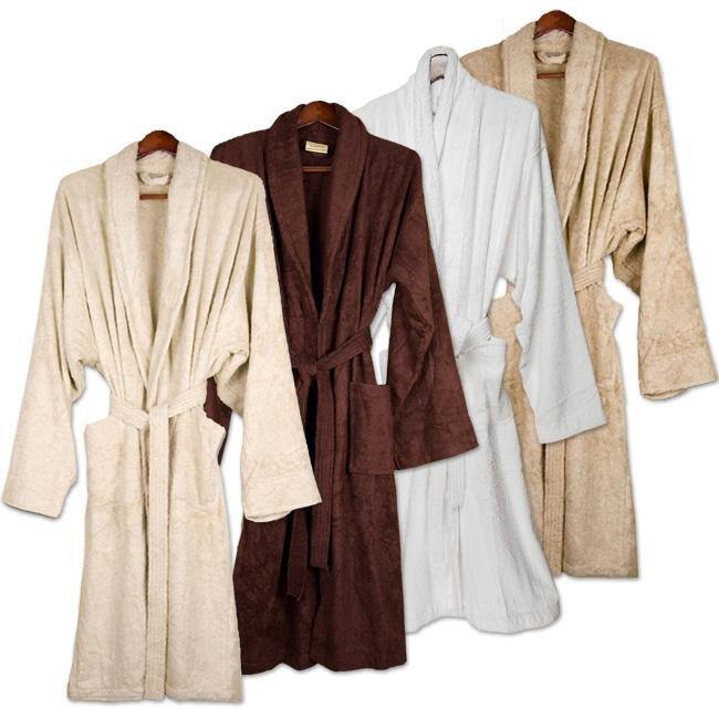 Turkish 100 Percent Organic Cotton Terry Cuffed Spa Bath Robe