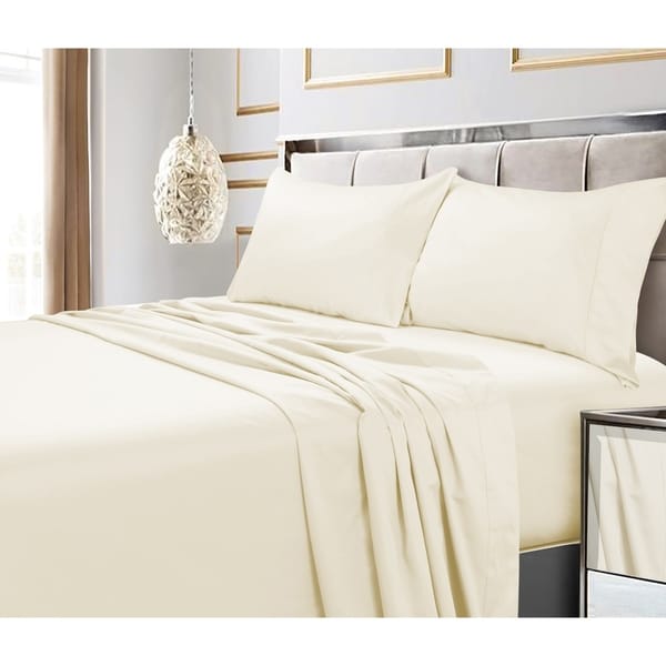 Bed Ivory { SOLID } 600TC 100/% Egypt Cotton Sheet Set Choose Deep /& US Sizes
