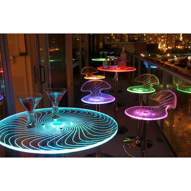 Porch & Den Starbuck Metal/ Acrylic LED Light-Up Bar Table