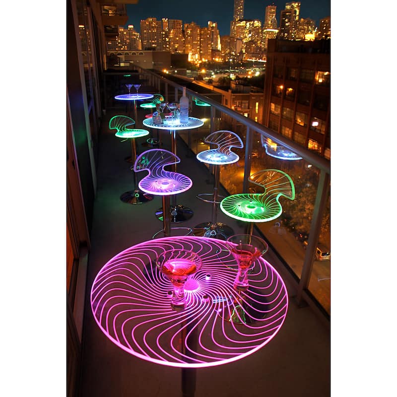 Porch & Den Starbuck Metal/ Acrylic LED Light-Up Bar Table