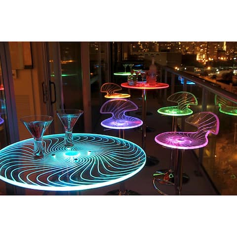 Porch & Den Starbuck Metal/ Acrylic LED Light-Up Bar Table