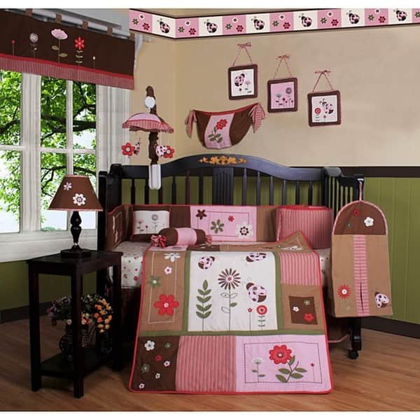 Shop Geenny Ladybug And Flower 13 Piece Crib Bedding Set