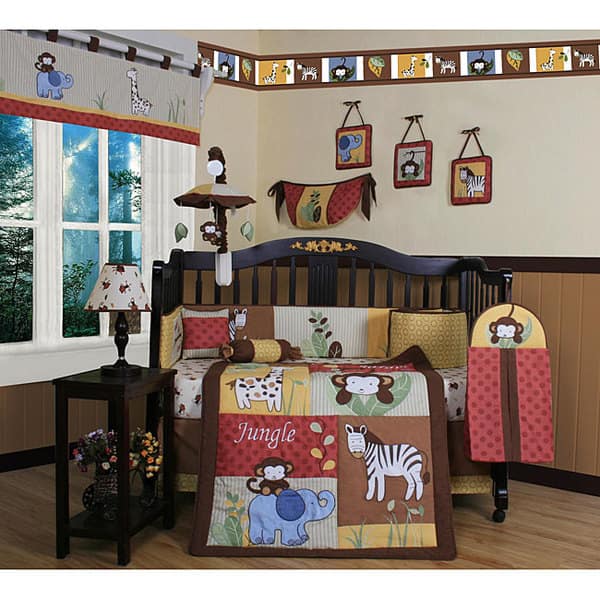 Shop Geenny Amazon Jungle 13 Piece Crib Bedding Set Overstock