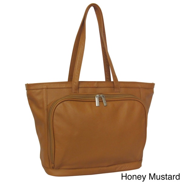 Amerileather Cosmopolitan Leather Zip Top Tote Bag