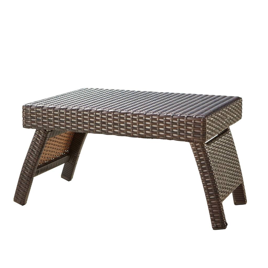 RST Outdoor Espresso Rattan Lounger Side Table