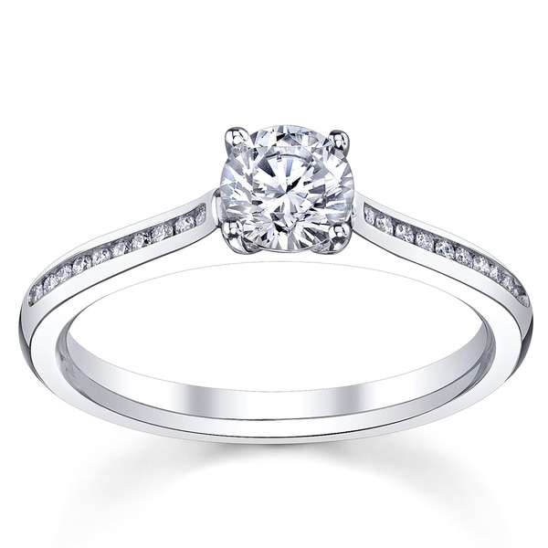 14k White Gold 1 1/6ct TDW Certified Diamond Engagement Ring (H, SI3)