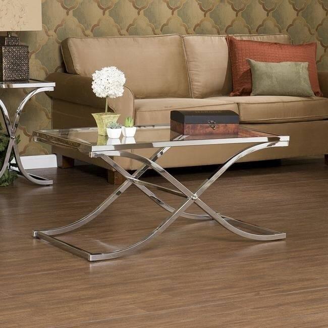 SEI Furniture Parker Chrome Cocktail Table