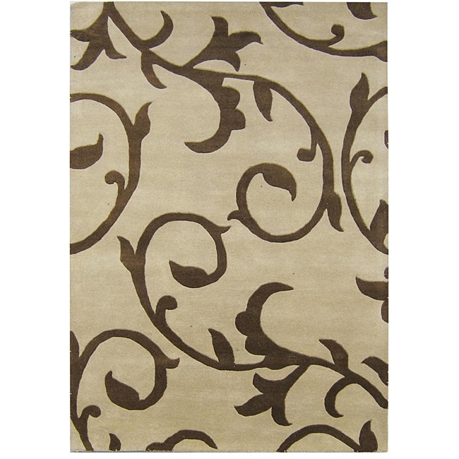 Hand tufted Sabrina Beige Wool Rug (5 X 8)