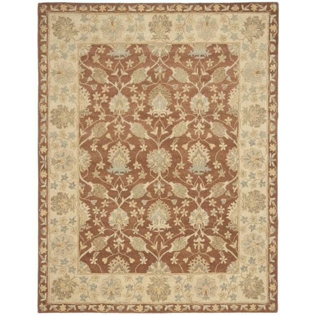 Handmade Farahan Brown/ Taupe Wool Rug (6 X 9)