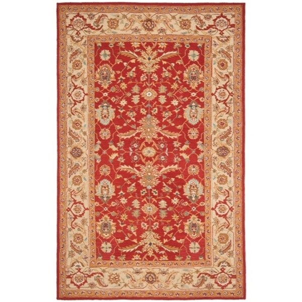 Safavieh Hand-hooked Tabriz Rust/ Ivory Wool Rug - 7'9" x 9'9"