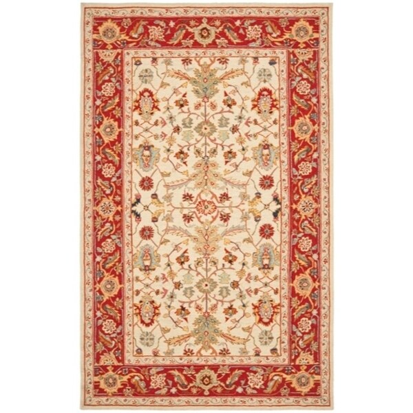 Safavieh Hand-hooked Tabriz Ivory/ Red Wool Rug - 8'9" x 11'9"