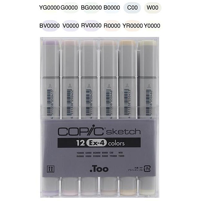 Copic Ex 4 Sketch 12 piece Marker Set