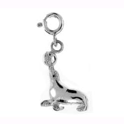 Sterling Silver Seal with Ball Charm Silver Charms