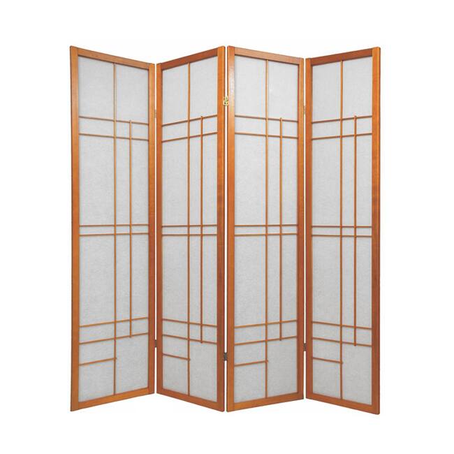 Handmade Wood and Rice Paper Eudes Shoji Screen (China) - 70.2 x 51 - 3 Panel Honey