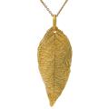 Journee Collection Sterling Silver Vermeil-style Leaf Necklace