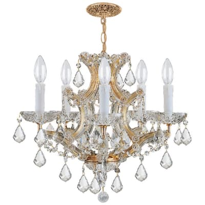 Crystorama Maria Theresa 5-light Gold/ Crystal Chandelier
