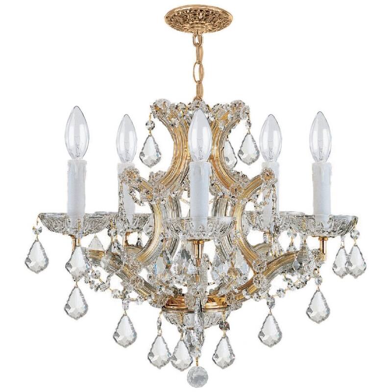Crystorama Maria Theresa 5-light Gold/ Crystal Chandelier