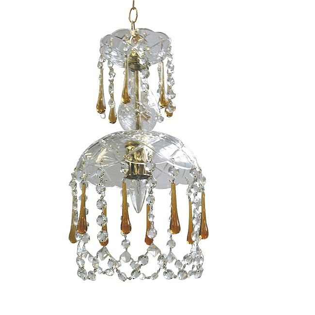 Indoor 1 light Crystal/ Amber Chandelier