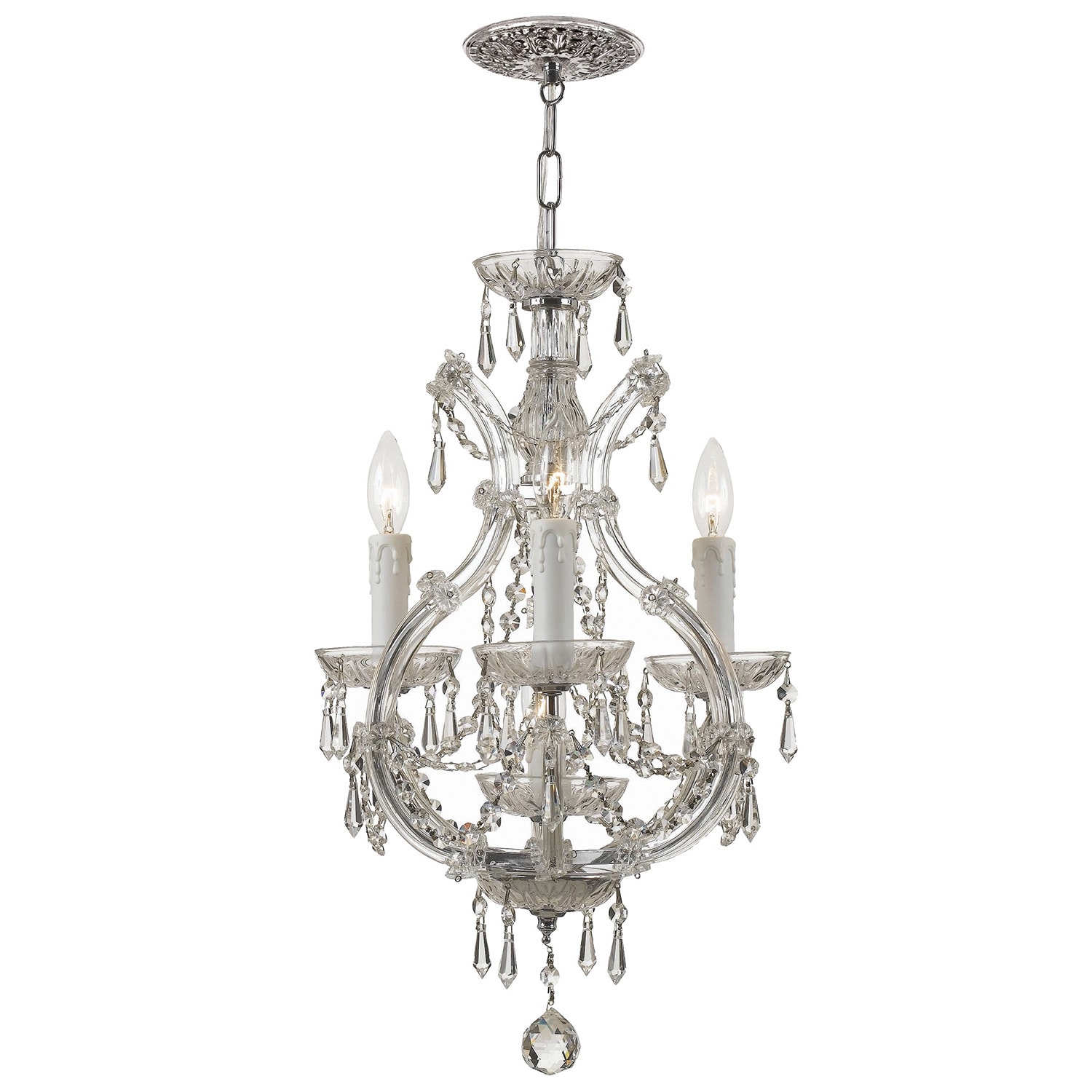 Crystorama Maria Theresa 3-light Polished Chrome Mini Chandelier - Chandeliers For Bedrooms by Overstock.com