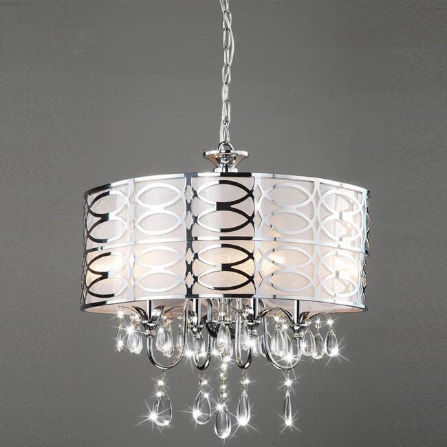 Indoor 4-light Chrome/ Crystal Chandelier