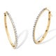preview thumbnail 1 of 1, Diamond Accent 14k Yellow Gold Diamond Fascination Hoop Earrings 1" Diameter