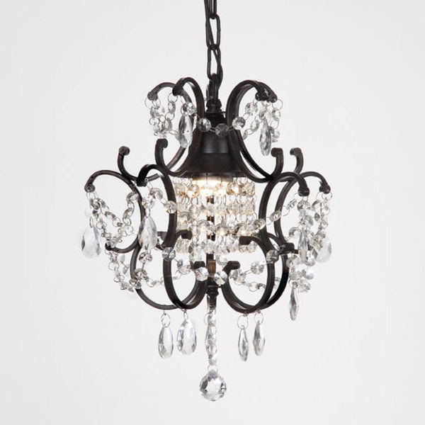 Laurel Creek Harper 1 Light Black Crystal Mini Chandelier Laurel Creek Harper 1 Light Black Crystal Mini Chandelier