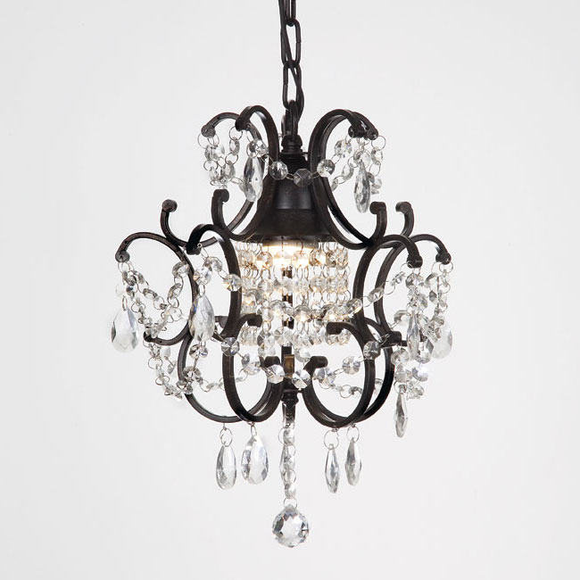 Copper Grove Lutea 1-light Black/ Crystal Mini Chandelier - Chandeliers For Bedrooms by Overstock.com