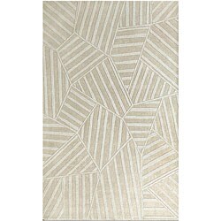 Hand-tufted Puzzle Ecru Rug - 5' x 8'. Opens flyout.