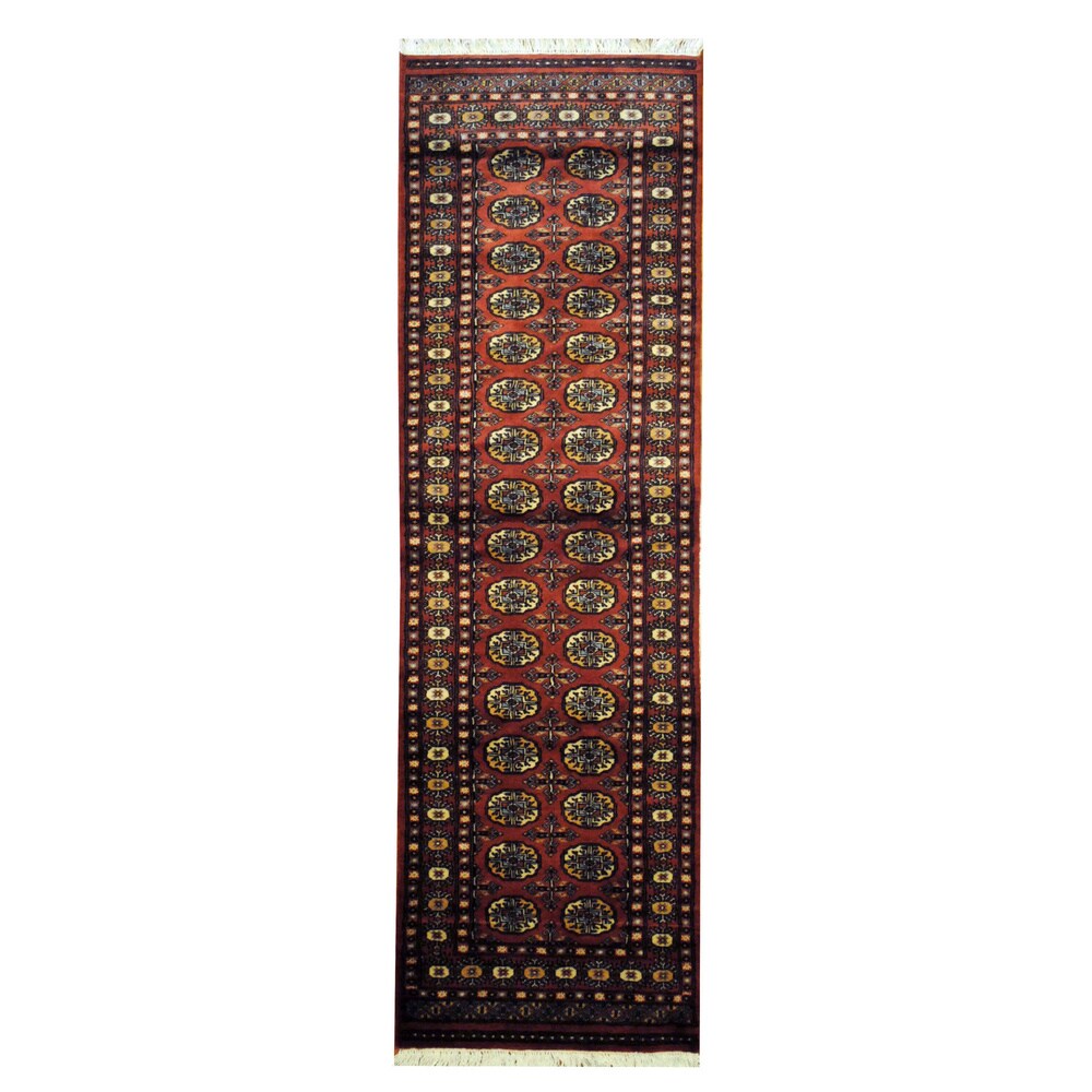 Shop Herat Oriental Pakistan Hand-knotted Bokhara Rust/ Ivory Wool Runner (2'7 x 8') - 2'7" x 8' from Overstock on Openhaus