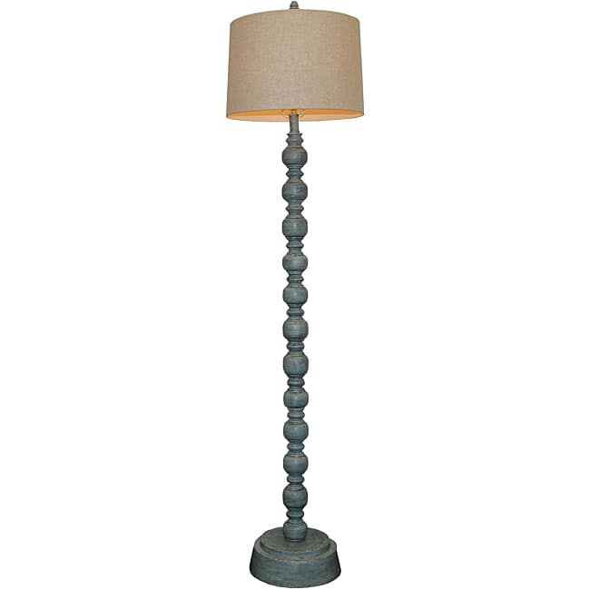 Luisito Blue Wooden Floor Lamp