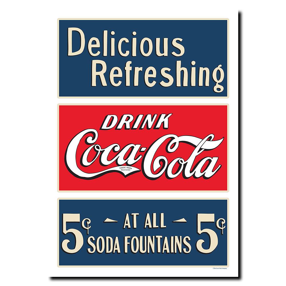 Soda Fountain Drink Coca-Cola Framed Canvas Art
