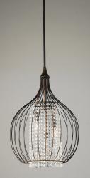 preview thumbnail 2 of 1, Porch & Den Cherrywood Dancy Indoor 3-light Copper/ Crystal Pendant Chandelier