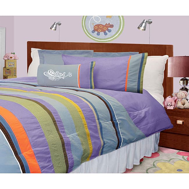 Lilac Microfiber 4-piece Twin-size Mini Comforter Set